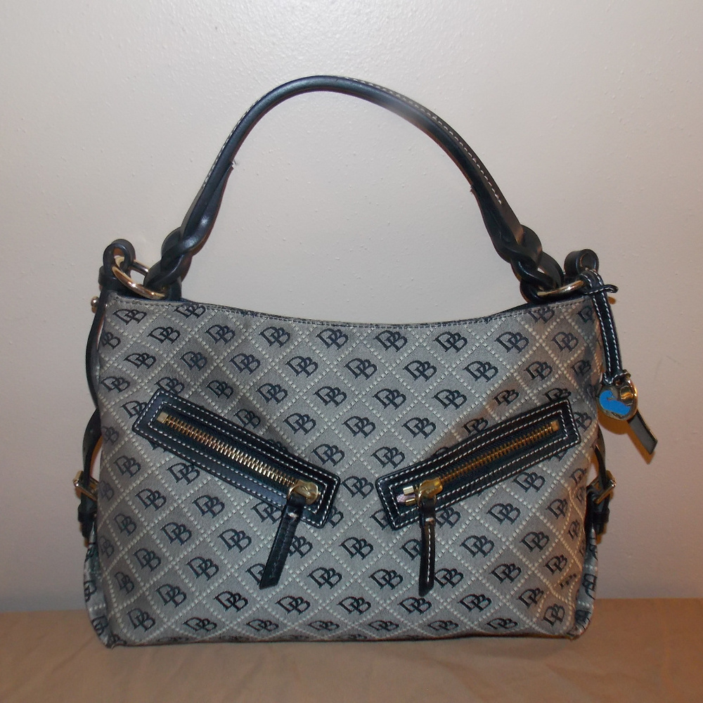 Dooney and Bourke Large Leather Trim Satchel
